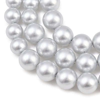 Electroplated Glass Pearl Graduated Beads Strands BSHE-C011-03C-1