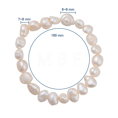 Natural Pearl Stretch Bracelets BJEW-JB04735-01-1