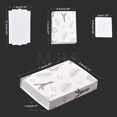 Kraft Paper Boxes and Earring Jewelry Display Cards CON-L015-A06-1
