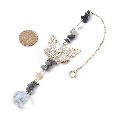 Butterfly Brass Pendant Decorations HJEW-TA00131-03-1