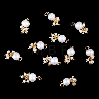 12Pcs Potato Natural Cultured Freshwater Pearl Pendants PALLOY-TA00386-1