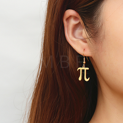 Pi Symbol 304 Stainless Steel Dangle Earring NQ2013-2-1