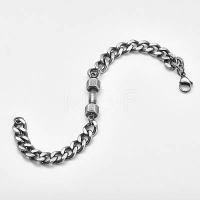 304 Stainless Steel Cuban Link Chain Bracelets for Men FS-WGF5D74-05-1