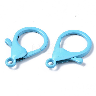 Spray Painted Eco-Friendly Alloy Lobster Claw Clasps X-PALLOY-T080-06A-NR-1