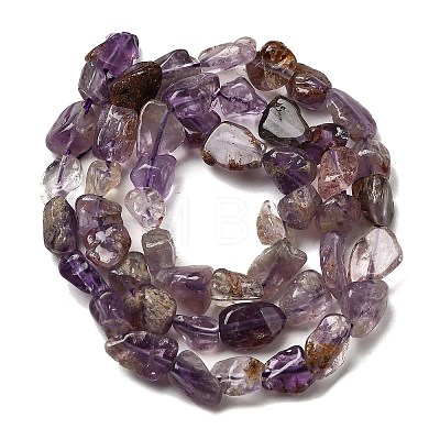 Natural Purple Phantom Quartz Purple Lodolite Quartz Beads Strands G-E483-69-1