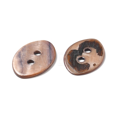 2-Hole Dyed Natural Shell Buttons BSHE-G029-16-1