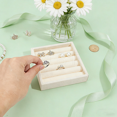 MDF Covered with Velvet Ring Organizer Display Trays RDIS-WH0011-39B-1