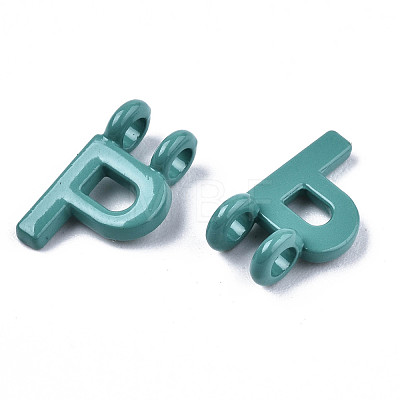 Spray Painted Alloy  2-Loop Link Pendants X-PALLOY-T075-48P-RS-1