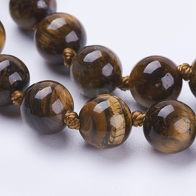 Natural Tiger Eye Beaded Necklaces X-NJEW-P202-36-A31-1