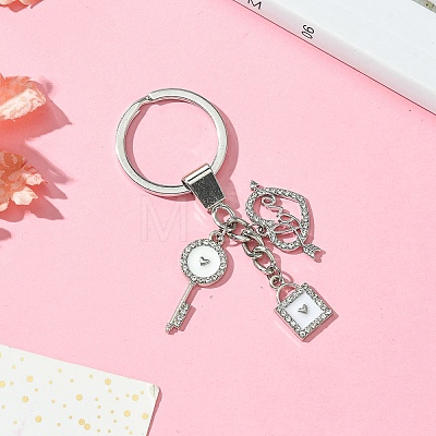 Alloy Enamel & Rhinestone Keychain KEYC-YW00074-03-1