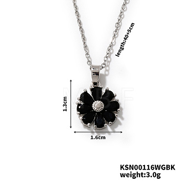 Shiny Flower Necklace with European and American Fashion Temperament RI6180-1