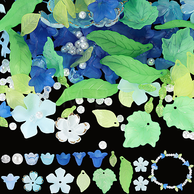 DIY Leaf Flower Findings Kits DIY-PA0001-64C-1