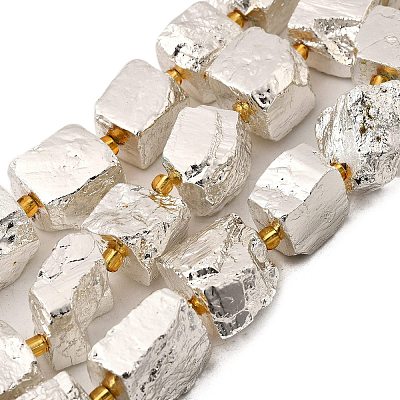 Electroplated Natural Pyrite Beads Strands G-F800-A02-1