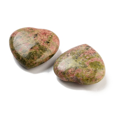 Heart Natural Unakite Worry Stone G-C134-06A-12-1
