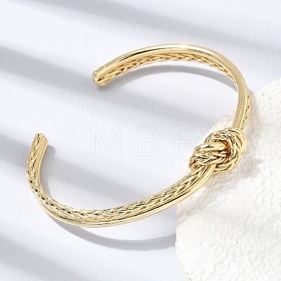 Brass Knotted Cuff Bangles for Women KK-CBACA61-02G-1