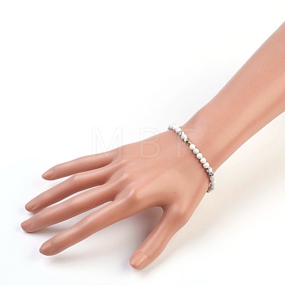 Natural Howlite Stretch Bracelets BJEW-JB03797-09-1