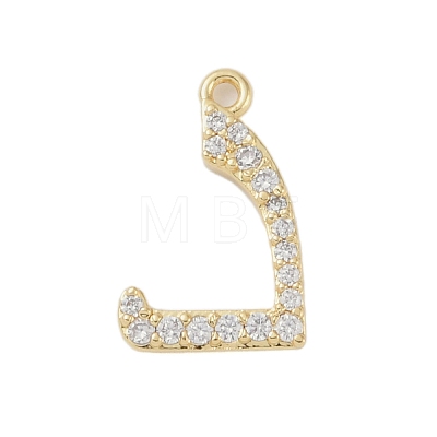 Rack Plating Brass Micro Pave Clear Cubic Zirconia Pendants KK-A224-03K-G-1