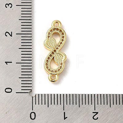 Rack Plating Brass Micro Pave Clear Cubic Zirconia Connector Charms KK-D088-42G-1