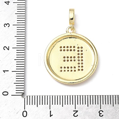 Brass Micro Pave Clear Cubic Zirconia Pendants KK-L253-17G-E-1