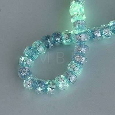 Luminous Handmade Silver Foil Glass Beads Strands FOIL-N029-02B-07-1