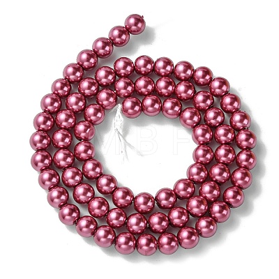 Eco-Friendly Dyed Glass Pearl Beads Strands X-HY-A008-6mm-RB027-1