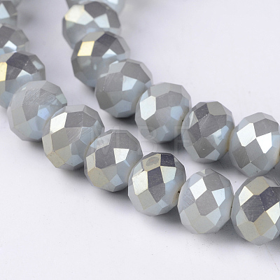 Electroplate Glass Beads Strands EGLA-A034-J8mm-Y02-1