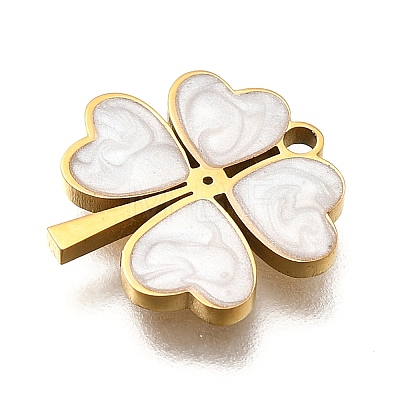 304 Stainless Steel Four Leaf Clover Charms STAS-Q348-14G-02B-1