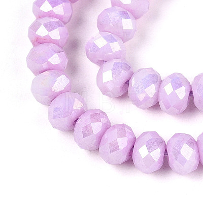 Anti-Tarnish Electroplate Rondelle Glass Beads Strands EGLA-T021-6mm-17-01-1