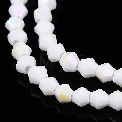 Opaque Solid Color Electroplate Glass Beads Strands EGLA-A039-P2mm-L15-1