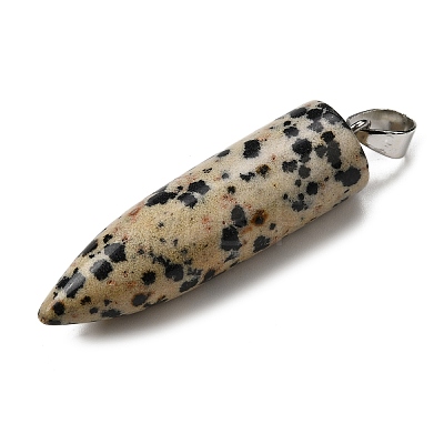 Natural Dalmatian Jasper Pointed Pendants G-F820-12K-1