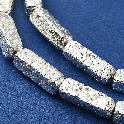 Electroplated Natural Lava Rock Beads Strands G-I360-K03-04-1