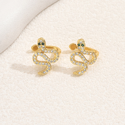 Brass Snake Cuff Earrings ML7793-1