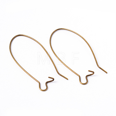 Brass Hoop Earrings Findings Kidney Ear Wires EC221-4NFAB-1