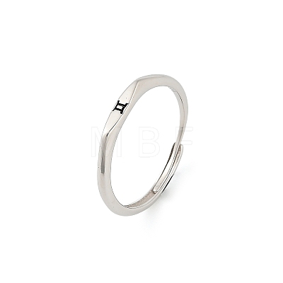 Rhodium Plated 925 Sterling Silver Adjustable Rings RJEW-S397-01P-09-1