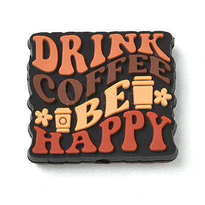 Coffee Theme Silicone Beads SL-CBACE28-01F-1