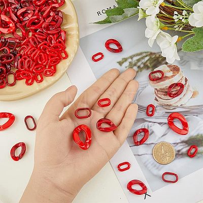 240Pcs 4 Style Acrylic Linking Rings OACR-FH0001-034-1