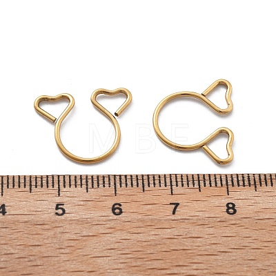 304 Stainless Steel Heart Clip on Nose Rings AJEW-A062-01A-G-1