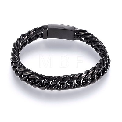 304 Stainless Steel Curb Chains Bracelets BJEW-E346-12B-1