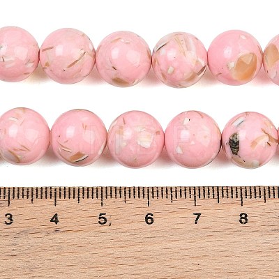 Synthetic Turquoise and Sea Shell Assembled Graduated Beads Strands GG-CBA2AE1-A07-B-1
