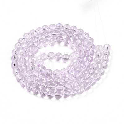 Baking Paint Transparent Glass Beads Strands DGLA-N006-8mm-05-1