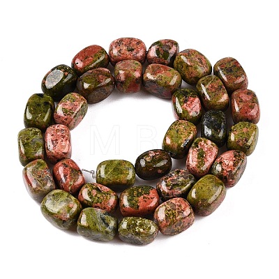 Natural Unakite Beads Strands G-T138-111-1