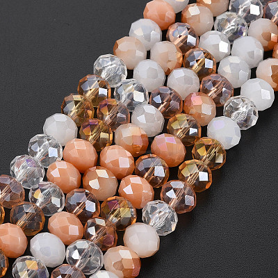 Electroplate Glass Beads Strands X-EGLA-S194-18I-1