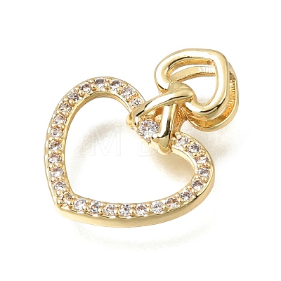 Valentine's Day Brass Micro Pave Clear Cubic Zirconia Pendants KK-C263-29A-G-1