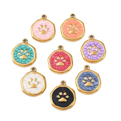 304 Stainless Steel Enamel Pendants STAS-P425-01G-13-1