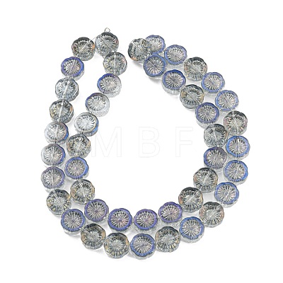 Half Plated Electroplate Glass Transparent Beads Strands EGLA-G037-10A-HP03-1