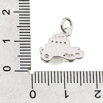 Brass Micro Pave Clear Cubic Zirconia Charms CU-CBAEEA8-30P-1