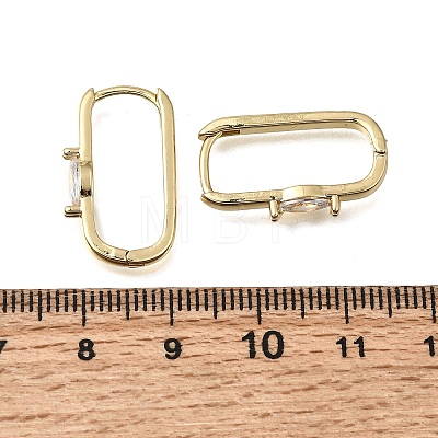 Brass Clear Cubic Zirconia Huggie Hoop Earrings EJEW-G473-03G-1