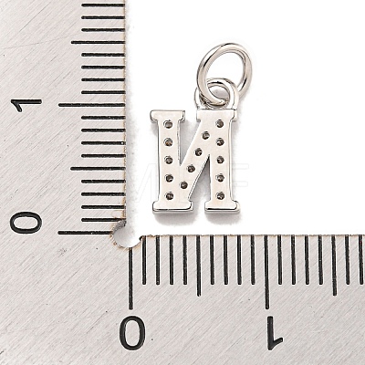 Initial Letter Brass with Cubic Zirconia Charms KK-Q814-26N-P-1