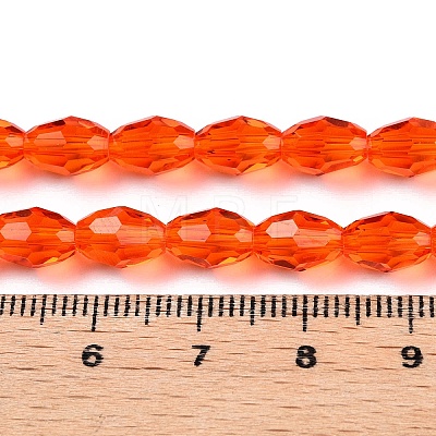 Transparent Glass Beads Strands EGLA-A037-T6x8mm-D09-1