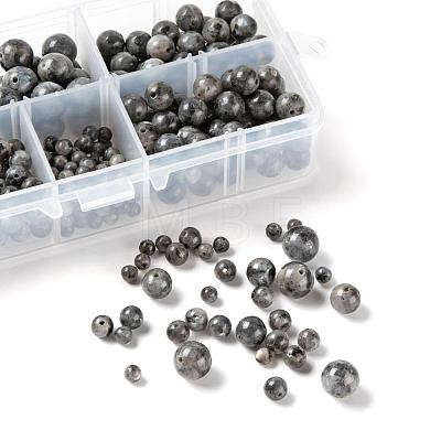 340Pcs 4 Sizes Natural Larvikite Beads G-LS0001-24-1